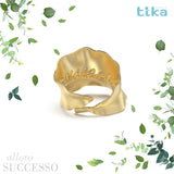 Anello foglia grande Alloro-Successo in Ag925 in tre varianti di colore TKNA2002+ - TIKA Gioielli Shop