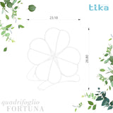 Anello foglia grande Quadrifoglio-Fortuna in Ag925 in tre varianti di colore TKNA2006