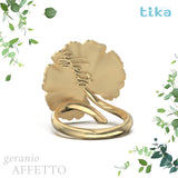 Anello foglia grande Geranio-affetto in Ag925 in tre varianti di colore TKNA2010+