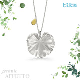Collana foglia grande Geranio-affetto in Ag925 in tre varianti di colore TKNA9010+