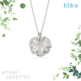 Collana foglia media Geranio-affetto in Ag925 in tre varianti di colore TKNA8010