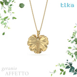 Collana foglia media Geranio-affetto in Ag925 in tre varianti di colore TKNA8010