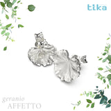 Orecchini foglia piccola Geranio-affetto in Ag925 in tre varianti di colore TKNA4010