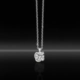Collana punto luce in ag925 rodiato bianco e pietre cz White