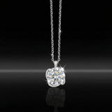 Collana punto luce in ag925 rodiato bianco e pietre cz White 10mm