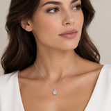 Collana punto luce in ag925 rodiato bianco e pietre cz White