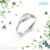 Anello foglia piccola Alloro-Successo in Ag925 in tre varianti di colore TKNA2002 - TIKA Gioielli Shop