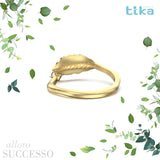 Anello foglia piccola Alloro-Successo in Ag925 in tre varianti di colore TKNA2002 - TIKA Gioielli Shop
