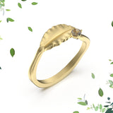 Anello foglia piccola Alloro-Successo in Ag925 in tre varianti di colore TKNA2002 - TIKA Gioielli Shop