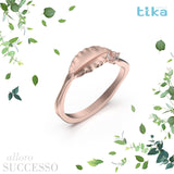 Anello foglia piccola Alloro-Successo in Ag925 in tre varianti di colore TKNA2002 - TIKA Gioielli Shop