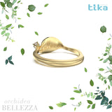 Anello foglia piccola Orchidea-Bellezza in Ag925 in tre varianti di colore TKNA2001 - TIKA Gioielli Shop