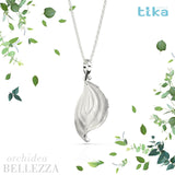 Collana foglia media Orchidea-Bellezza in Ag925 in tre varianti di colore TKNA8001+ - TIKA Gioielli Shop