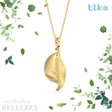 Collana foglia media Orchidea-Bellezza in Ag925 in tre varianti di colore TKNA8001+ - TIKA Gioielli Shop