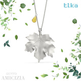 Collana foglia grande Acero-Amicizia in Ag925 in tre varianti di colore TKNA9000+ - TIKA Gioielli Shop