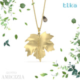 Collana foglia grande Acero-Amicizia in Ag925 in tre varianti di colore TKNA9000+ - TIKA Gioielli Shop