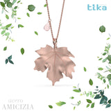 Collana foglia grande Acero-Amicizia in Ag925 in tre varianti di colore TKNA9000+ - TIKA Gioielli Shop