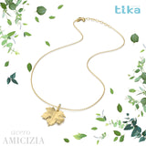 Collana foglia media Acero-Amicizia in Ag925 in tre varianti di colore TKNA8000 - TIKA Gioielli Shop