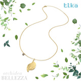 Collana foglia grande Orchidea-Bellezza in Ag925 in tre varianti di colore TKNA9001+ - TIKA Gioielli Shop