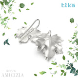 Orecchini foglia media Acero-Amicizia in Ag925 in tre varianti di colore TKNA4000+ - TIKA Gioielli Shop