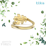 Anello foglia piccola QUERCIA-forza in Ag925 in quattro varianti di colore TKNA2003 - TIKA Gioielli Shop