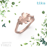 Anello foglia piccola QUERCIA-forza in Ag925 in quattro varianti di colore TKNA2003 - TIKA Gioielli Shop