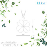 Collana Quadrifoglio-Fortuna foglia media in Ag925 in tre diversi colori TKNA8006 - TIKA Gioielli Shop