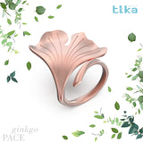 Anello foglia grande Ginkgo-Pace in Ag925 in tre varianti di colore TKNA2005+ - TIKA Gioielli Shop