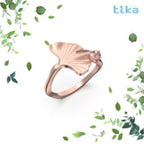 Anello foglia piccola Ginkgo-Pace in Ag925 in tre varianti di colore TKNA2005 - TIKA Gioielli Shop