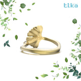 Anello foglia piccola Ginkgo-Pace in Ag925 in tre varianti di colore TKNA2005 - TIKA Gioielli Shop