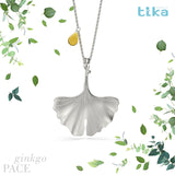 Collana foglia grande Gingko-Pace in Ag925 in tre varianti di colore TKNA9005+ - TIKA Gioielli Shop