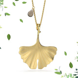 Collana foglia grande Gingko-Pace in Ag925 in tre varianti di colore TKNA9005+ - TIKA Gioielli Shop