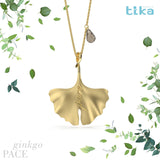 Collana foglia grande Gingko-Pace in Ag925 in tre varianti di colore TKNA9005+ - TIKA Gioielli Shop