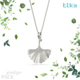 Collana foglia media Ginkgo-Pace in Ag925 in tre varianti di colore TKNA8005 - TIKA Gioielli Shop