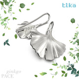 Orecchini foglia media Ginkgo-Pace in Ag925 in tre varianti di colore TKNA4005+ - TIKA Gioielli Shop