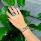 Bracciale in Ag925 bicolore placcato oro rose TKCO2033 - TIKA Gioielli Shop