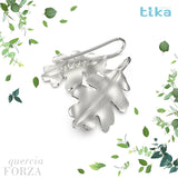 Orecchini foglia media QUERCIA-Forza in Ag925 in tre varianti di colore TKNA4003+ - TIKA Gioielli Shop