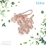 Orecchini foglia media QUERCIA-Forza in Ag925 in tre varianti di colore TKNA4003+ - TIKA Gioielli Shop