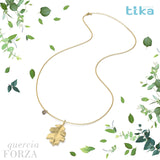 Collana foglia grande Quercia-Forza in Ag925 in tre varianti TKNA9003+ - TIKA Gioielli Shop