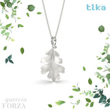 Collana foglia media Quercia-Forza in Ag925 in tre varianti di colore TKNA8003+ - TIKA Gioielli Shop