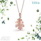 Collana foglia media Quercia-Forza in Ag925 in tre varianti di colore TKNA8003+ - TIKA Gioielli Shop