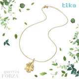 Collana foglia media Quercia-Forza in Ag925 in tre varianti di colore TKNA8003+ - TIKA Gioielli Shop