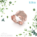 Anello foglia grande Alloro-Successo in Ag925 in tre varianti di colore TKNA2002+