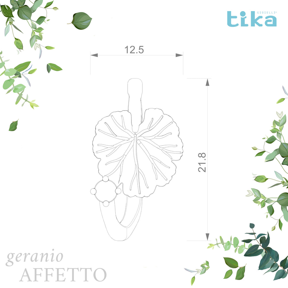Anello foglia piccola Geranio-affetto in Ag925 in tre varianti di colore