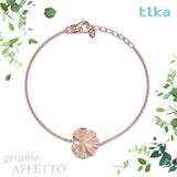 Bracciale foglia piccola Geranio-affetto in Ag925 in tre varianti di colore TKNA3010