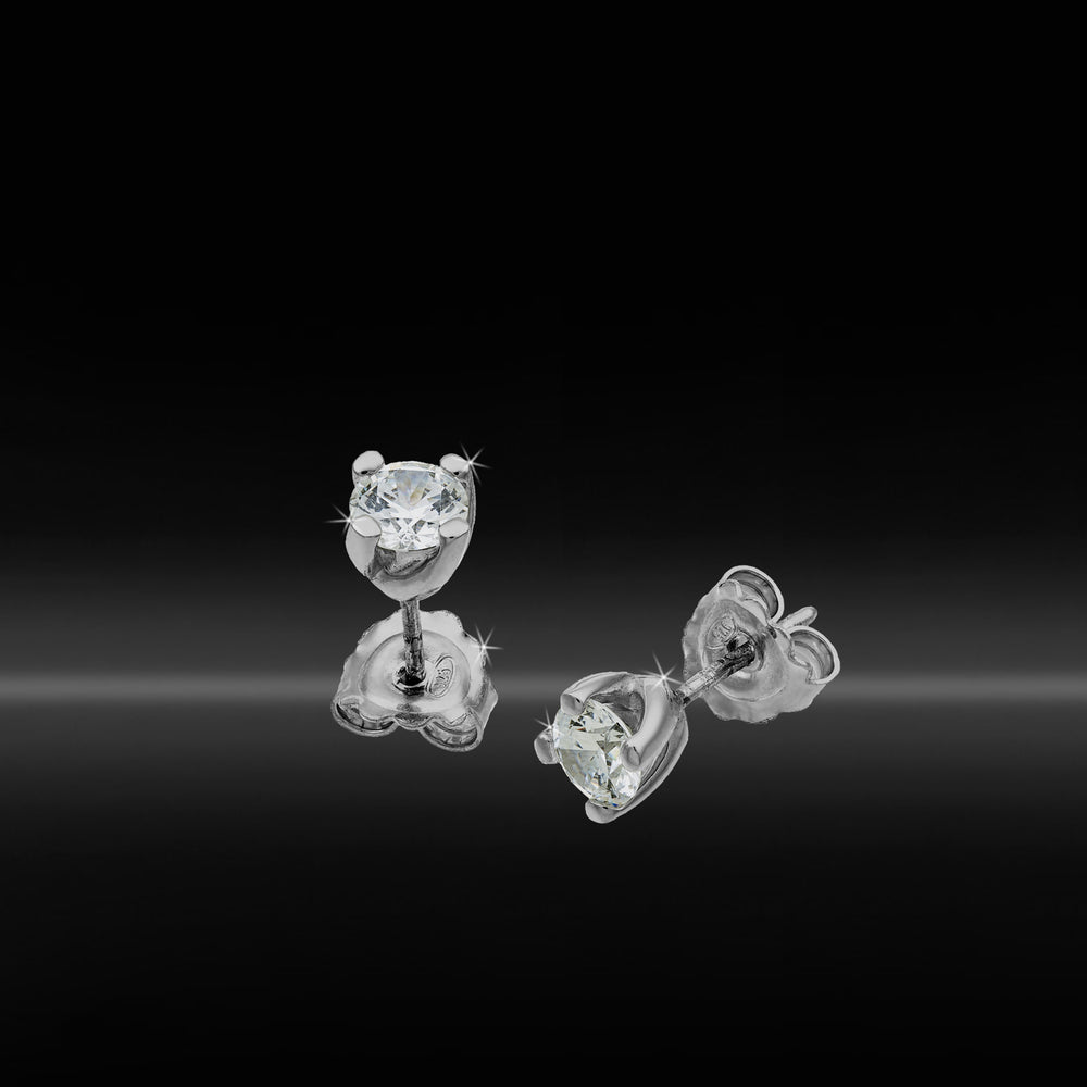 Orecchini punto luce in ag925 rodiato bianco e pietre cz White