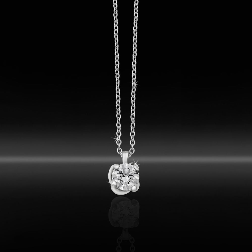 Collana punto luce in ag925 rodiato bianco e pietre cz White
