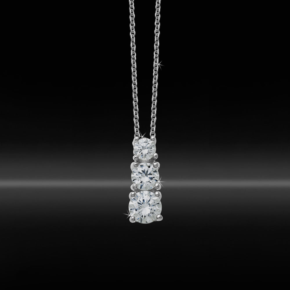 Collana a scalare in ag925 rodiato bianco e pietre cz White