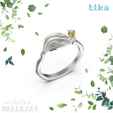 Anello foglia piccola Orchidea-Bellezza in Ag925 in tre varianti di colore TKNA2001 - TIKA Gioielli Shop