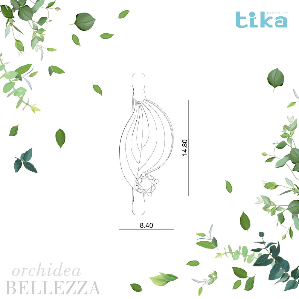 Anello foglia piccola Orchidea-Bellezza in Ag925 in tre varianti di colore TKNA2001