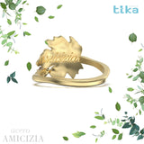 Anello foglia piccola Acero-Amicizia in Ag925 in quattro varianti di colore TKNA2000 - TIKA Gioielli Shop